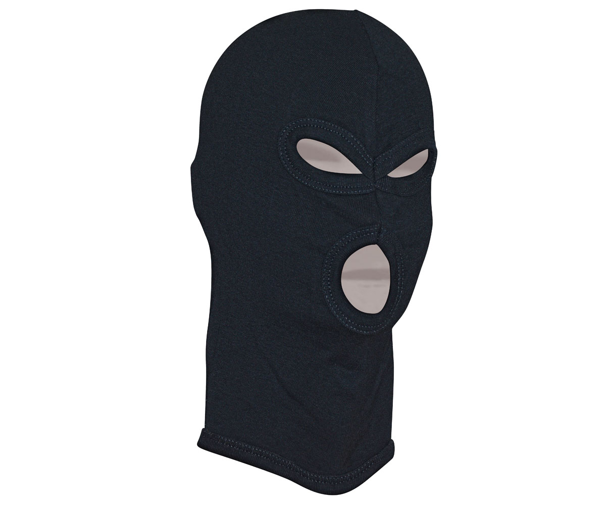 Passamontagna Nero 3 Fori Cotone
