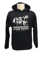 Felpa con cappucccio nero passeggiamo a casa vostra