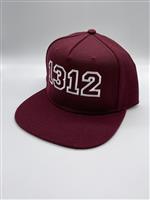 Cappello snapback 1312 granata/bianco