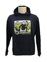 Felpa con cappucccio blu vestirsi bene comportarsi male