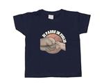 T-shirt bimbo blu di padre in figlio