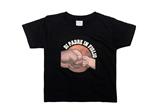 T-shirt bimbo nera di padre in figlio
