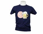 T-shirt calcio & birra blu