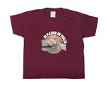 T-shirt bimbo granata di padre in figlio