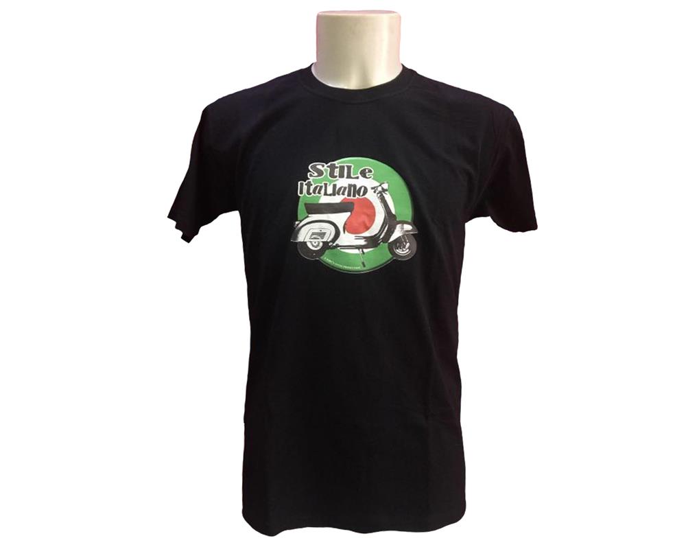 T-shirt_stile_italiano_vespa_nera T-shirt stile italiano vespa nera - immagine 1
