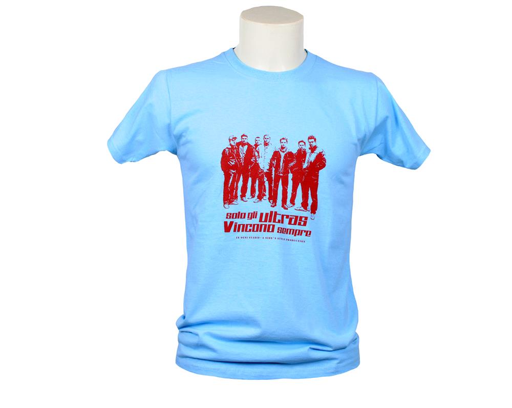 T-shirt_solo_gli_ultras_vincono_sempre_celeste T-shirt solo gli ultras vincono sempre celeste - Image 1