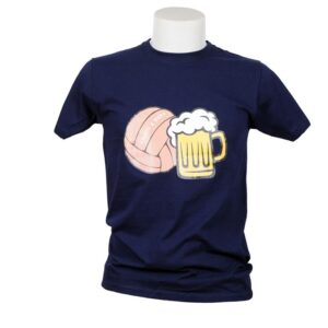 T-shirt calcio & birra blu