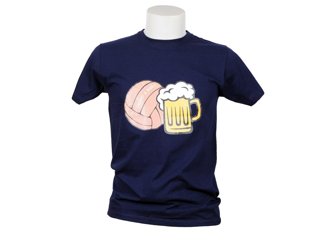 T-shirt_calcio__birra_blu T-shirt calcio & birra blu - immagine 1