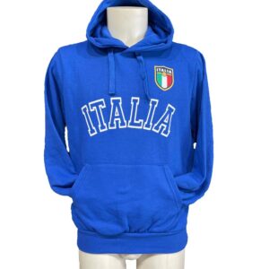 Felpa con cappucccio azzurra Italia