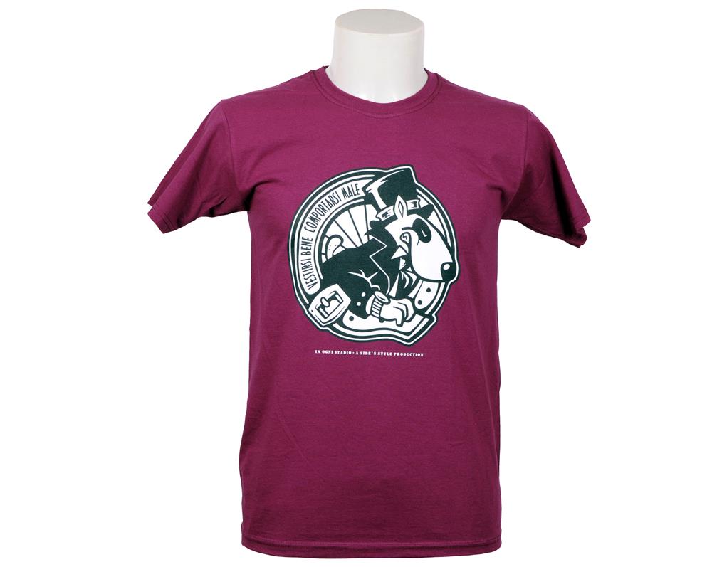 T-shirt_vestirsi_bene_comportarsi_male_logo_granata T-shirt vestirsi bene comportarsi male logo granata - immagine 1