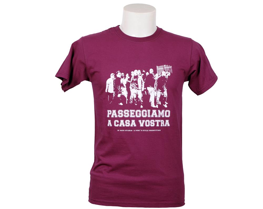 T-shirt_passeggiamo_a_casa_vostra_granata T-shirt passeggiamo a casa vostra granata - immagine 1