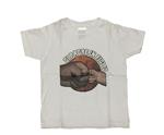 T-shirt bimbo bianca di padre in figlio