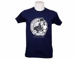 T-shirt vestirsi bene comportarsi male logo blu