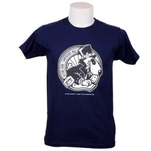 T-shirt vestirsi bene comportarsi male logo blu